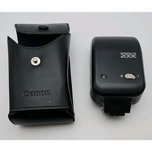 Canon Speedlite 200E Shoe Mount Flash With Case Very Clean